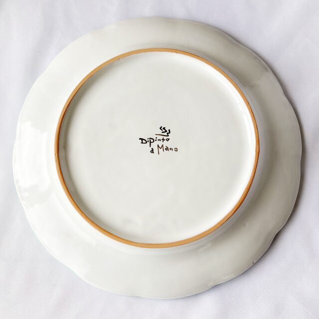 丸皿 26cm GEO040 マヨリカ焼き イタリア陶器 レモンとブドウ柄