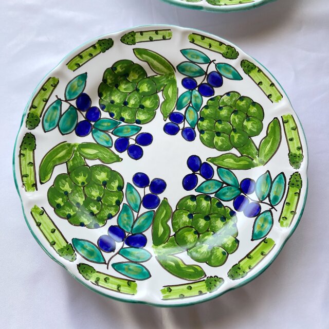 丸皿 26cm GEO024 マヨリカ焼き イタリア陶器 アーティチョーク
