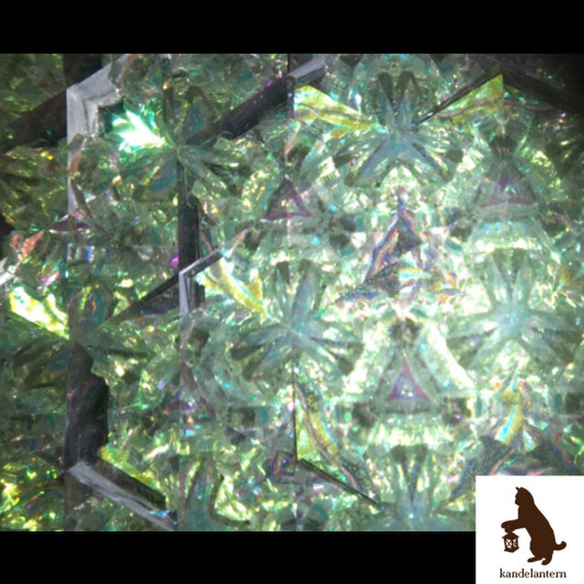万華鏡(三角形のオーロラB)ステンドグラス kaleidoscope【送料