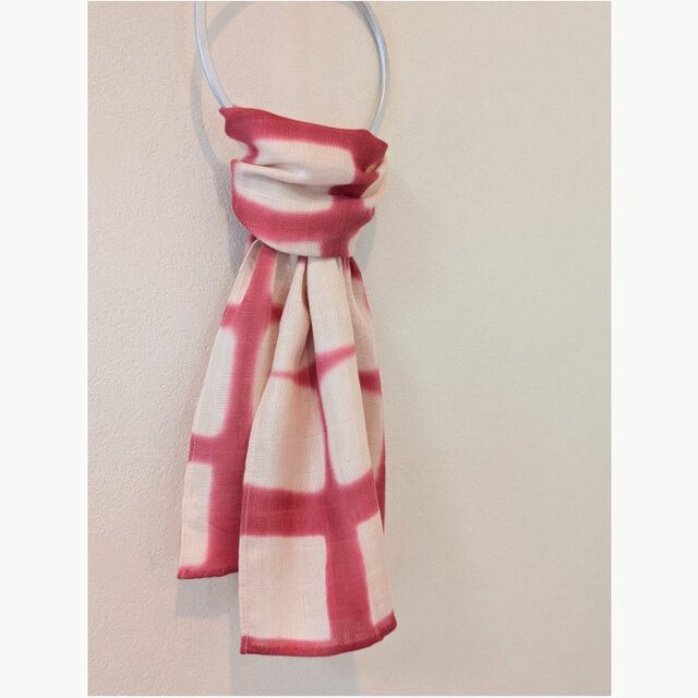 手染めハンカチーフ兼ミニスカーフ～柔らかい２重織りガーゼのコットン100％素材