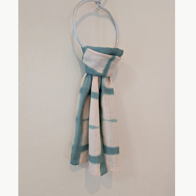 手染めハンカチーフ兼ミニスカーフ～柔らかい２重織りガーゼのコットン100％素材