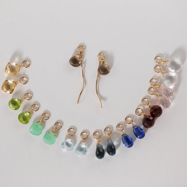 #1051 K10+14KGF ミニストーン　ショートウェーブチェーンチャーム