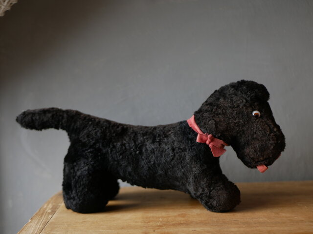 フランス　イギリス　アンティーク　ぬいぐるみ　DOG　犬　ワンちゃん　ブロカント フランスアンティーク 犬 ぬいぐるみ ベージュ dog | Brocante