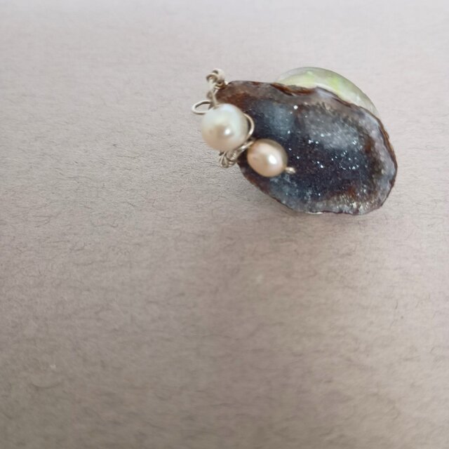 corotto  ring(ジオードめのう　淡水パール）