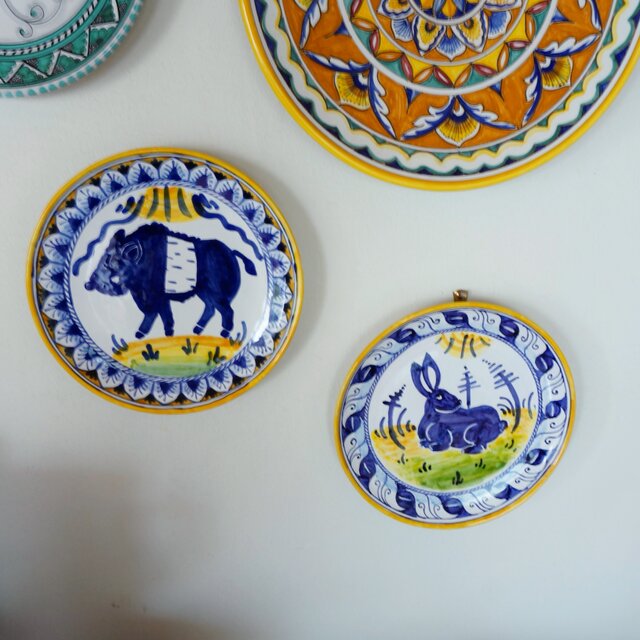 絵皿 20cm CRC036 マヨリカ焼き イノシシ イタリア陶器 | iichi 日々の