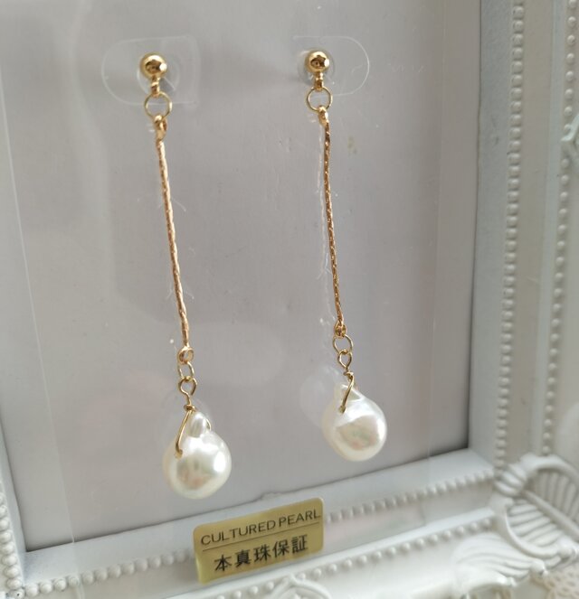 日本産あこや真珠（クレオパトラ珠）のピアス | iichi 日々の