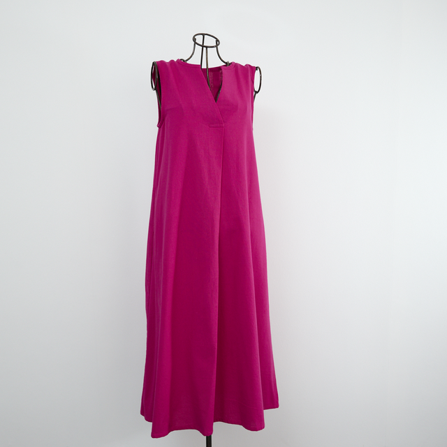 ✥限定SALE TICCA キーネックワンピース リネン ピンク ✥限定
