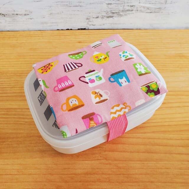 お弁当に！保冷剤ケース付きお弁当箱ゴムバンド ランチベルト ティーカップ