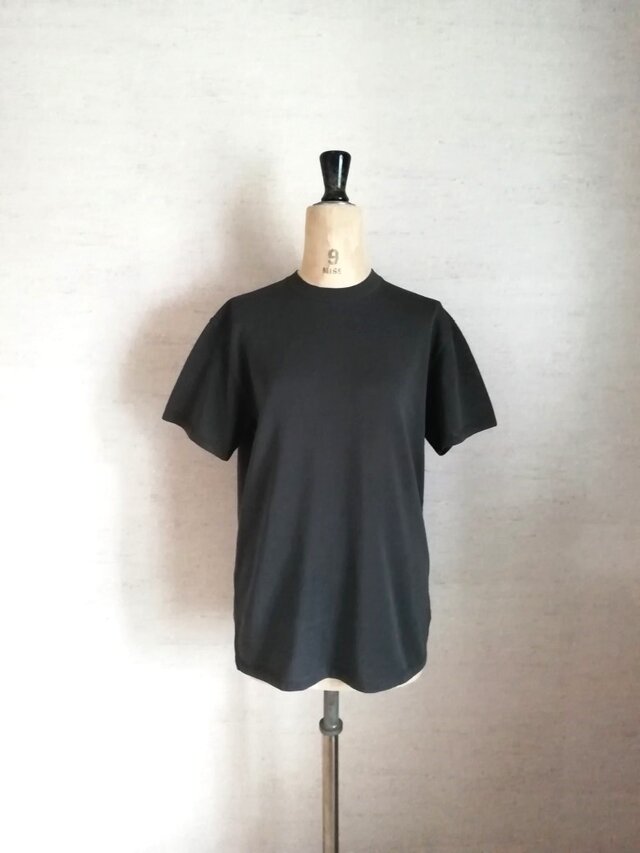 【新作】和紙素材で超快適♡肌が呼吸する♡Tシャツニットプルオーバー　チャコール