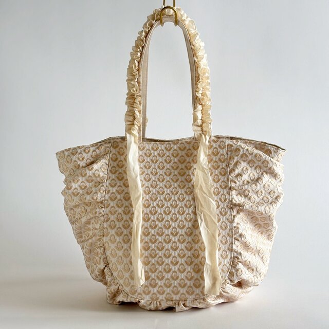 jacquard gather bag (ivory)