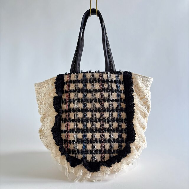 tweed gather bag