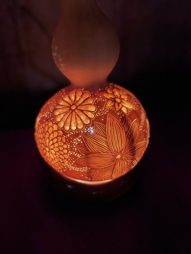 ひょうたんランプ 花手毬モチーフ | iichi 日々の暮らしを