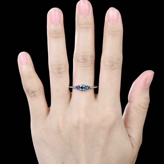 S65_23 シルバー リング 925 ハンドメイド　合成アレキサンドライト 09bb52dda6c6822cee8a87f9e131b9