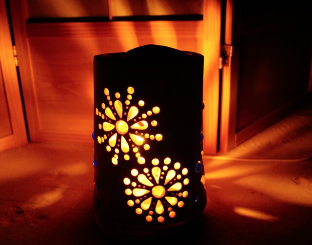 ◇両面彫◇竹灯り・竹あかり・竹灯籠 ～～ 癒しの灯り ☆極太竹ビー玉