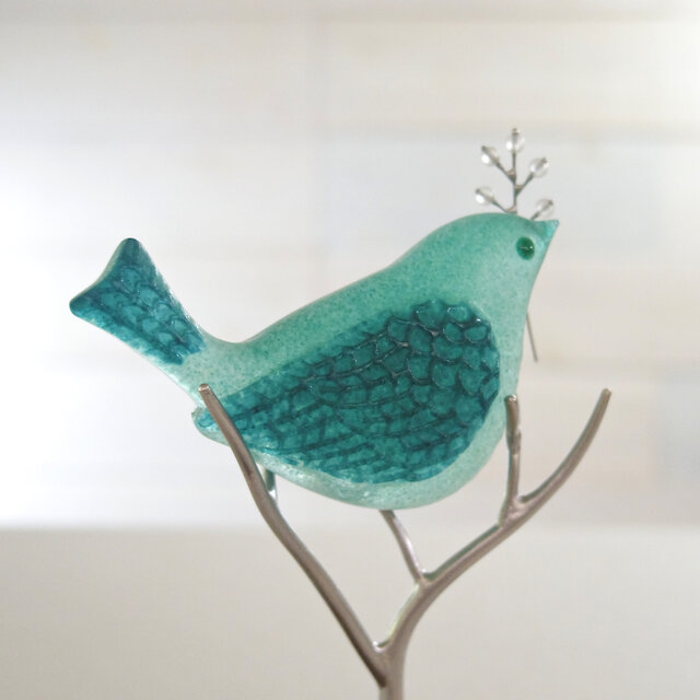 鳥のオブジェ ハンドメイド 鳥のオーナメント 小さい 鳥の彫刻