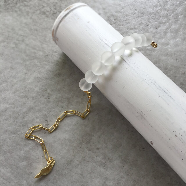 SALE! フロスト ガラス ビーズ チェーン ブレスレット