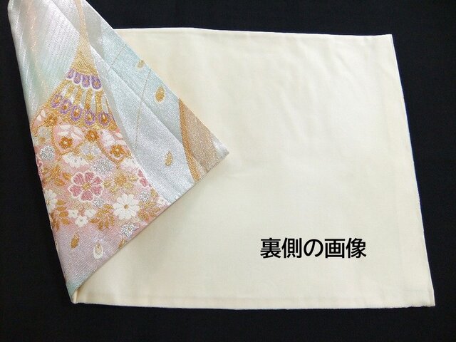 16)2261】56cm/花鳳凰文様/テーブルセンター・敷物/和風・帯