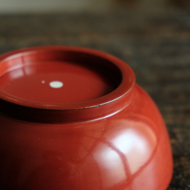 赤で素敵◇時代物 漆芸蓋付碗 漆器 骨董・antiques 古民家