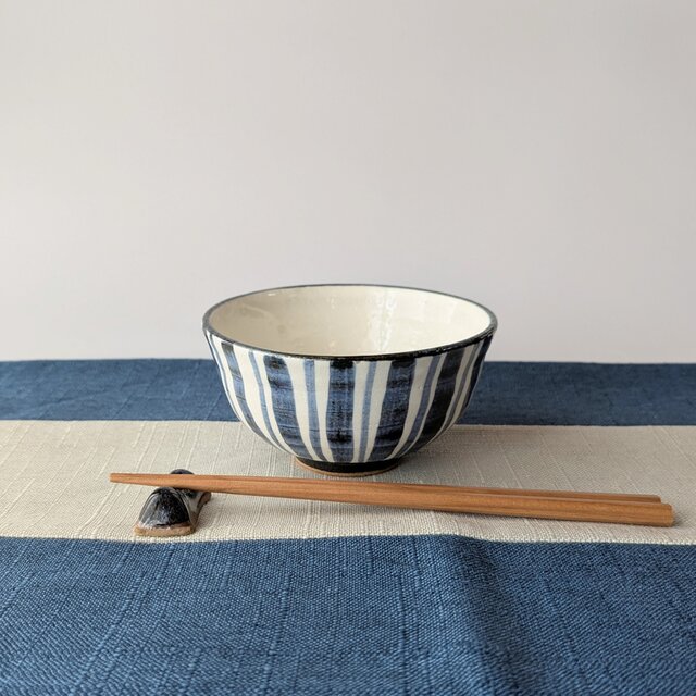 麦藁模様の飯茶碗　【手仕事　民藝　和　陶器】
