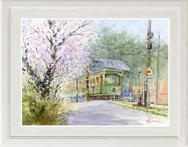 水彩画原画 桜と江ノ電・極楽寺付近 #659 | iichi 日々の暮らし 水彩画原画 桜と江ノ電・極楽寺付近 #659 | iichi 日々の暮らし