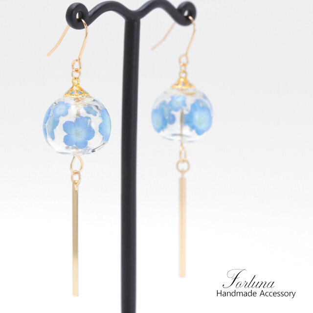 風鈴~ネモフィラ~(1132) ピアス/イヤリング/ノンホールピアス/樹脂ピアス