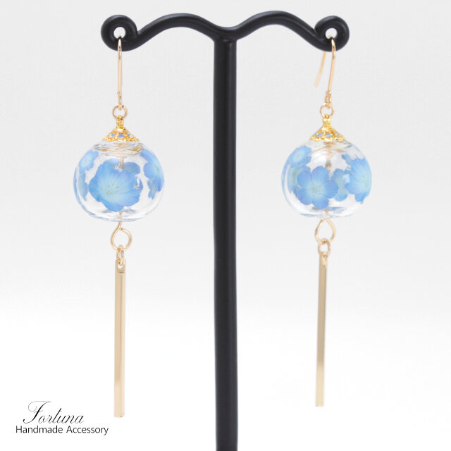 風鈴~ネモフィラ~(1132) ピアス/イヤリング/ノンホールピアス/樹脂