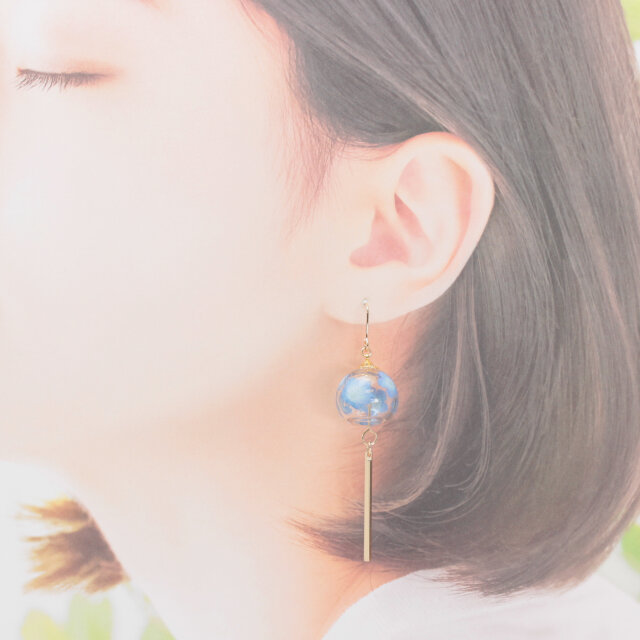 風鈴~ネモフィラ~(1132) ピアス/イヤリング/ノンホールピアス/樹脂