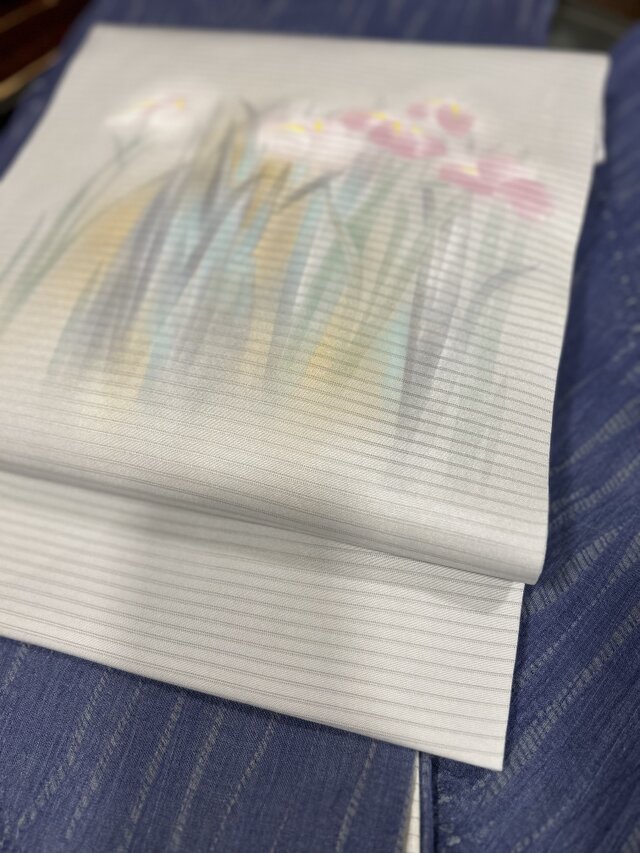 正絹 絽塩瀬 杜若染なごや帯 アップサイクル品 | iichi 日々の暮らしを