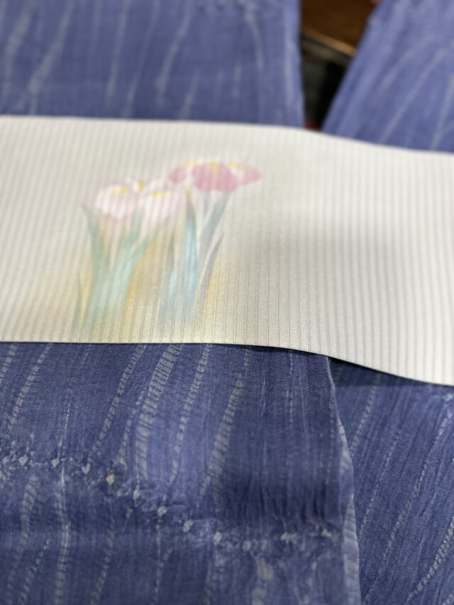 正絹 絽塩瀬 杜若染なごや帯 アップサイクル品 | iichi 日々の暮らしを
