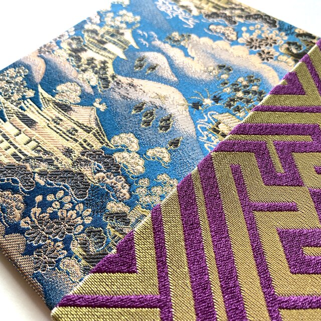 金閣遥拝〜紗綾形』 金襴織物御朱印帳 B6大判サイズ 金閣寺 京都 自然