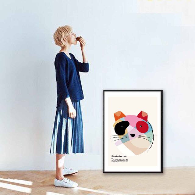 パンダのようなイヌ　犬　送料無料 　イラスト　たのしくなるお部屋　ポスター　アートポスター　アートsei検索新着順　3464
