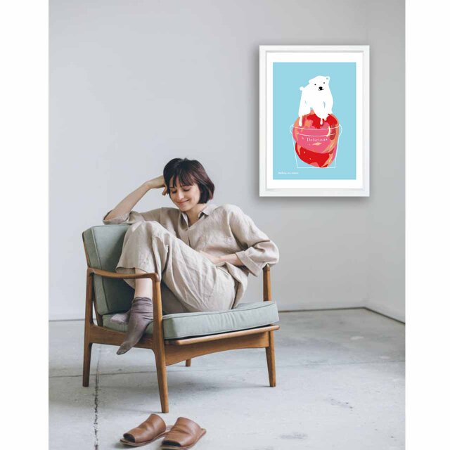 北極アイス シロクマ 送料無料 イラスト たのしくなるお部屋 ポスター