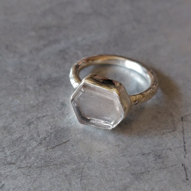 アンフィボールインクォーツシルバーリング#12.5