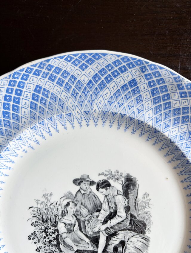 クレイユモントロー クレイユエモントロー グリザイユ デザート皿 平皿