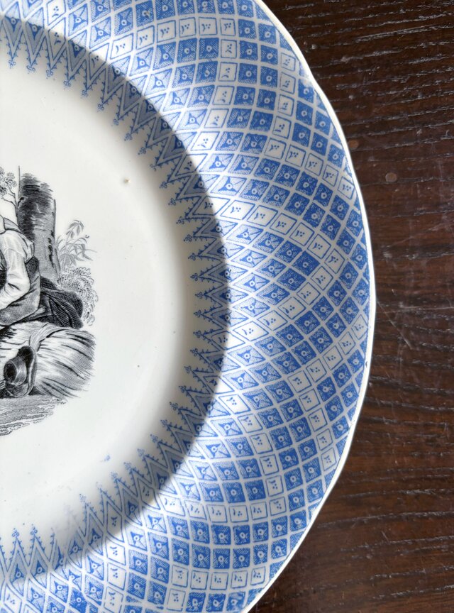 クレイユモントロー クレイユエモントロー グリザイユ デザート皿 平皿