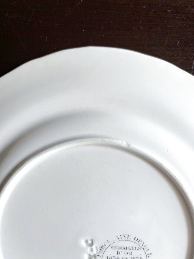 クレイユモントロー クレイユエモントロー グリザイユ デザート皿 平皿