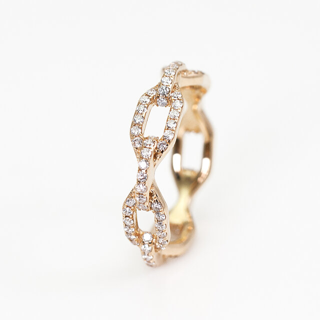 K18 Diamond Chain Ring