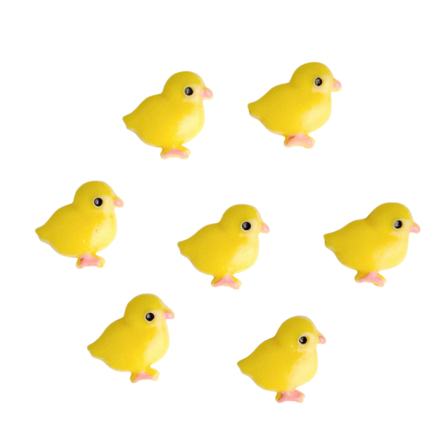 アメリカ Dress it Upデコパーツ ひよこ 7個 エンべリッシュメント 鳥バードアヒル 鶏にわとり B-2952