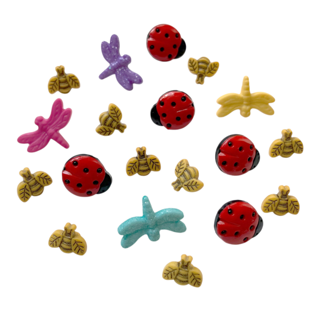 アメリカ Dress it Up ボタン 19個 ティニーバグス 昆虫 てんとう虫・とんぼ・蜂 はちB-2949