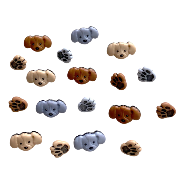 アメリカ Dress it Upボタン 子犬と肉球 ドッグ いぬ ダックス プードル B-2955