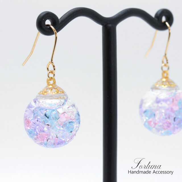 紫陽花カラー(1278) ピアス/イヤリング/ノンホールピアス/樹脂ピアス 