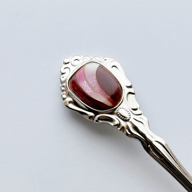 アンティークシュガースプーン【Ruby Red】七宝焼のカトラリー