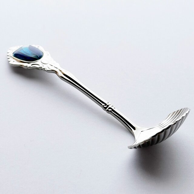 アンティークシュガースプーン【Marine Blue】七宝焼の