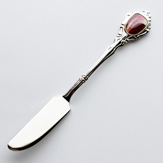アンティークバターナイフ【Ruby Red】 七宝焼のバターナイフ 純銀胎有線七宝