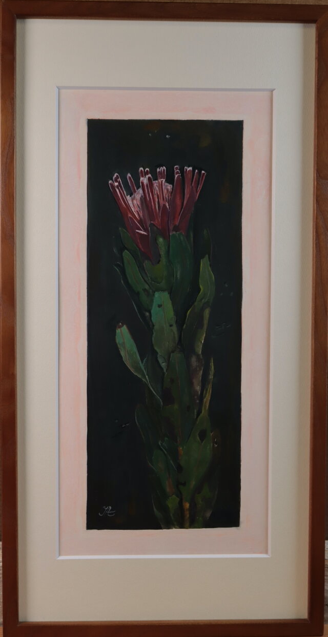 水彩「プロテアピンクアイス」