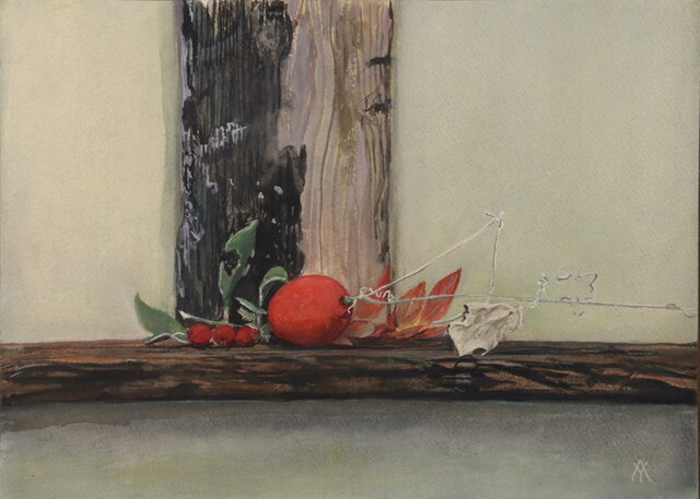 水彩「烏瓜のある静物」 | iichi 日々の暮らしを心地よくする