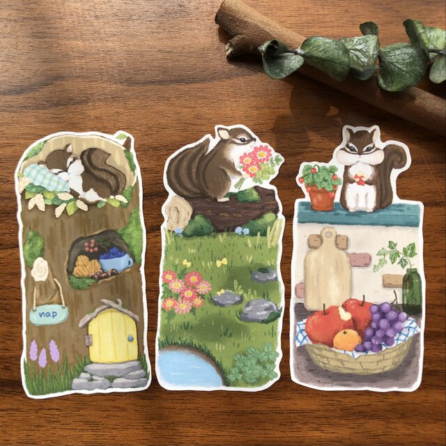 bookmark（しおり）〜シマリスの穏やかな日常〜　３枚入り