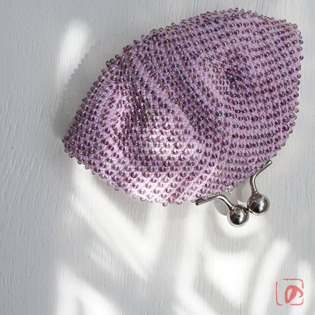 ばあば ⁛ つぶつぶガラスビーズの大きめがま口（pinnata・2143）