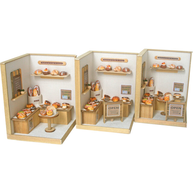 ミニチュア家具　ミニチュアパン屋さんAセット Amazon | Rolife ミニチュアドールハウス クマのパン屋 初心者向け