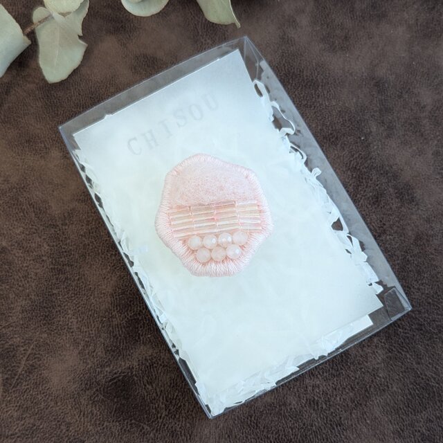 【モルガナイト】地層のブローチP